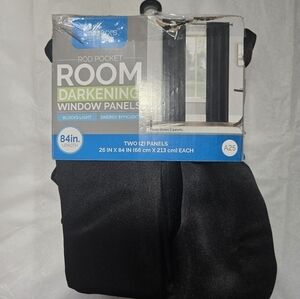 Room Darkening Black Window Curtains